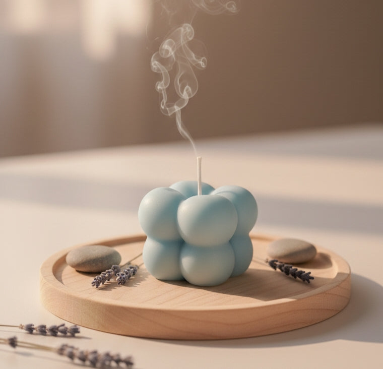 Aesthetic Diwali Candles – Bubble Design (Set of 5)