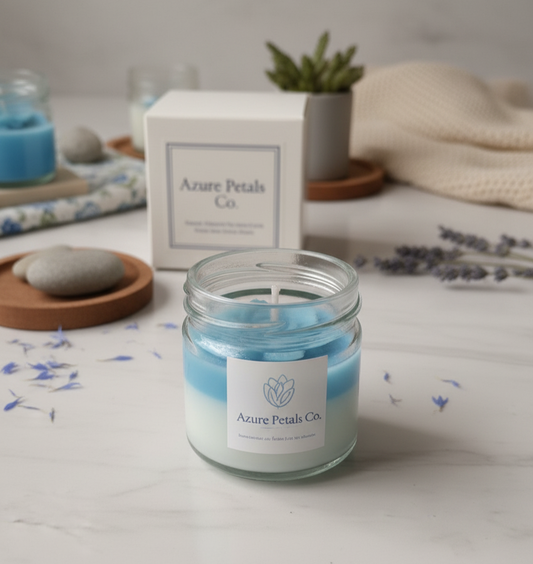 Diwali Special: Azure Bloom Floral Scented Candle