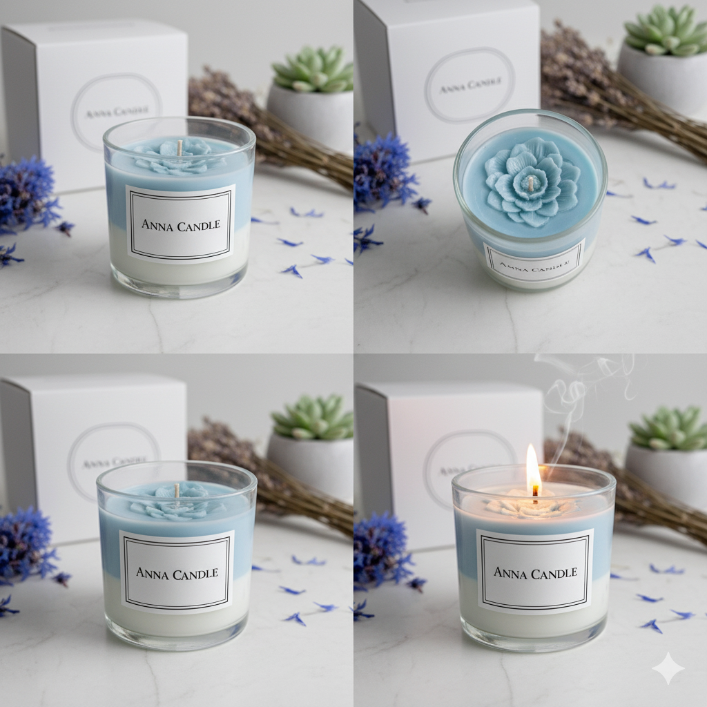 Diwali Special: Azure Bloom Floral Scented Candle