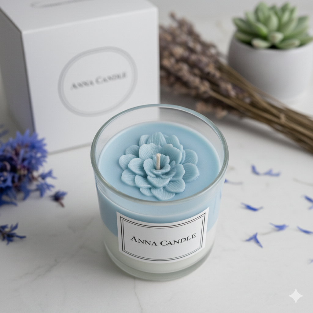 Diwali Special: Azure Bloom Floral Scented Candle