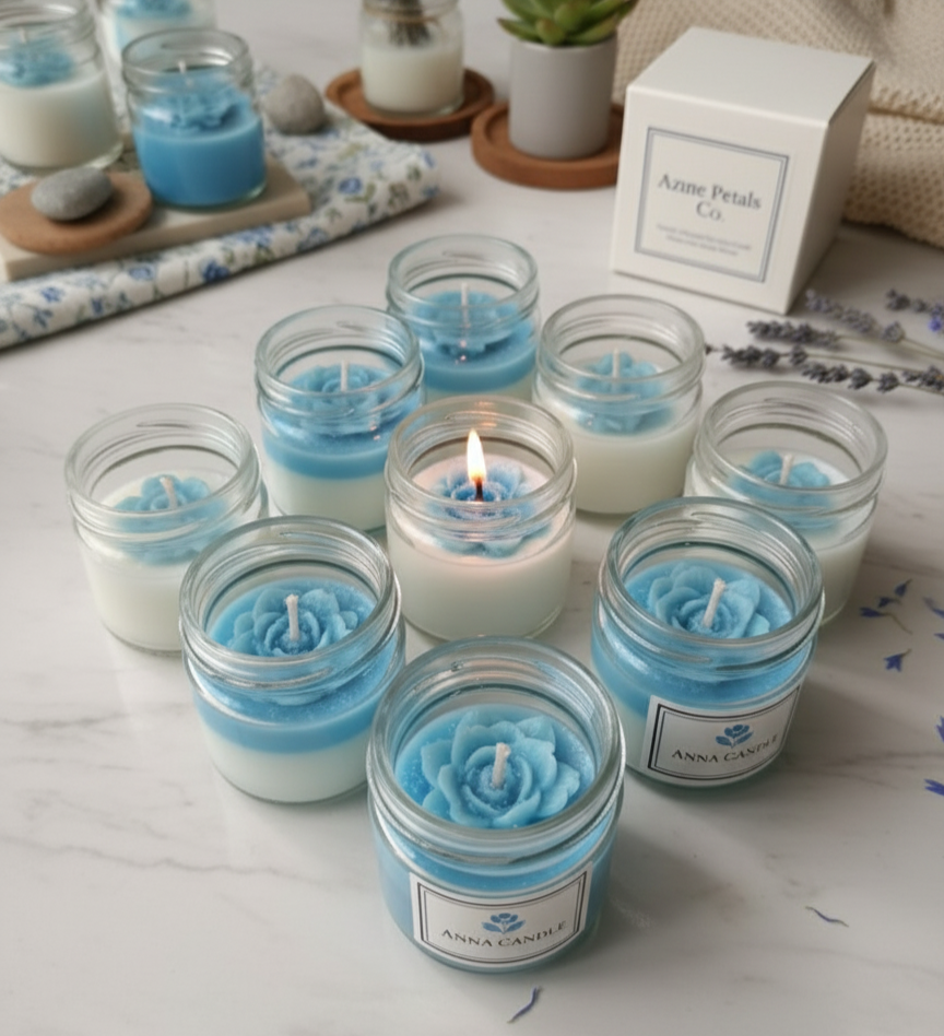 Diwali Special: Azure Bloom Floral Scented Candle