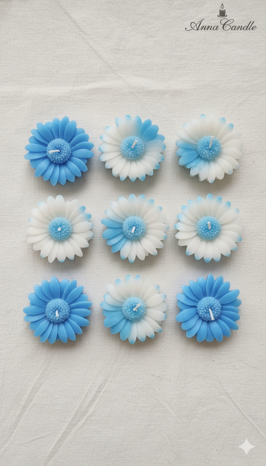 Diwali Special Daisy Flower Candles (Set of 6)