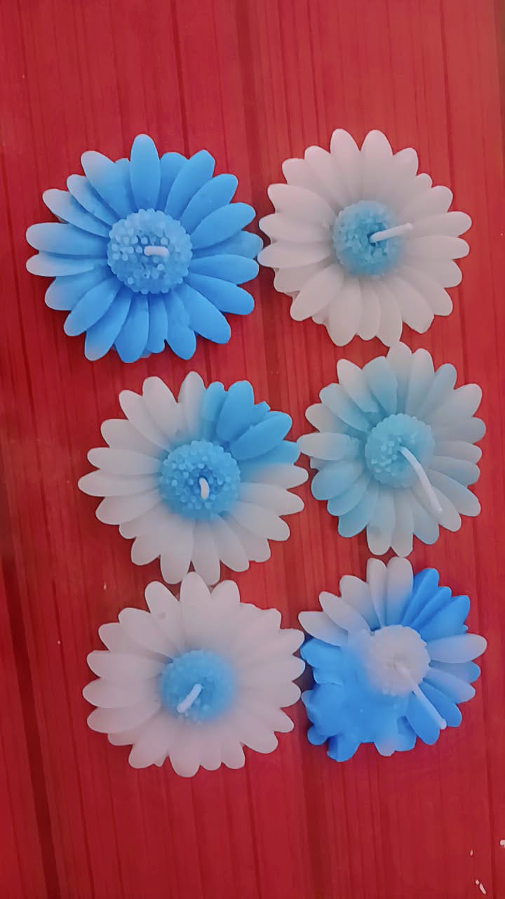 Diwali Special Daisy Flower Candles (Set of 6)