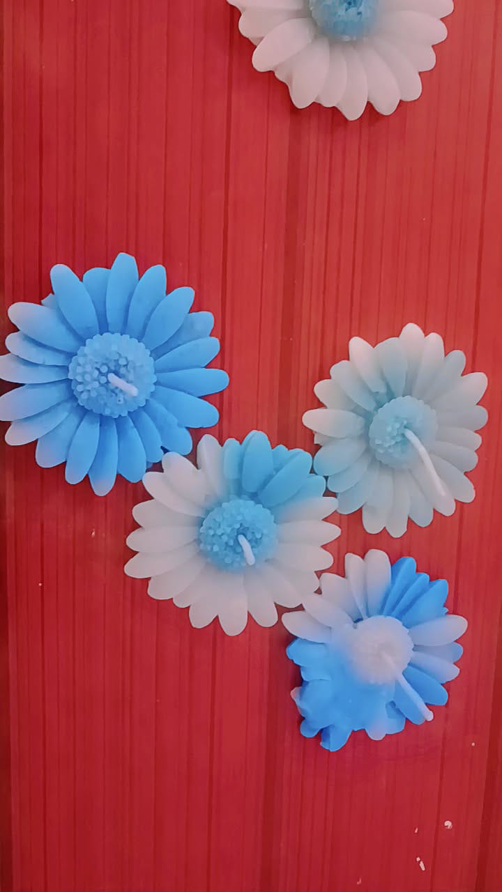 Diwali Special Daisy Flower Candles (Set of 6)