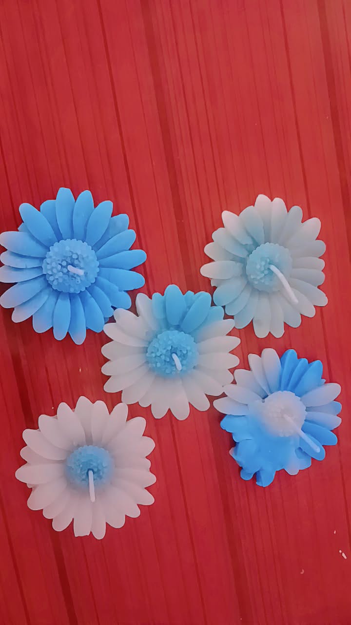 Diwali Special Daisy Flower Candles (Set of 6)