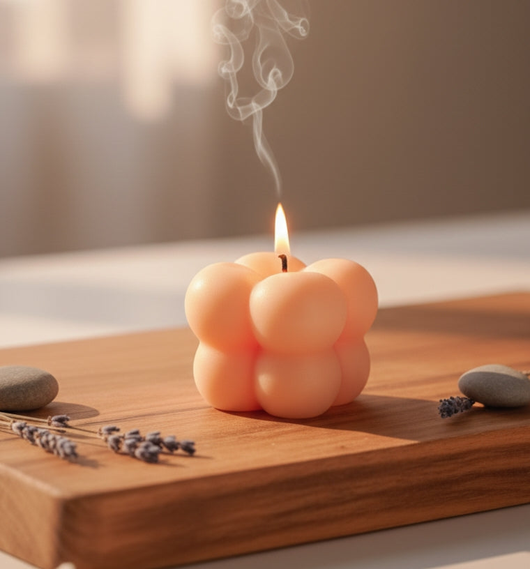 Aesthetic Diwali Candles – Bubble Design (Set of 5)